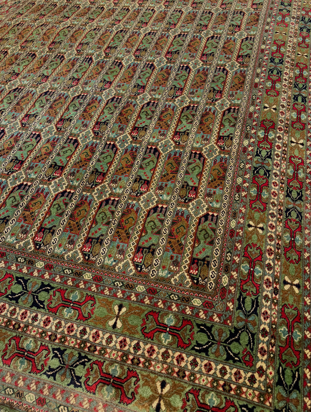 Ala Bakhmal Carpet | Sage & Forest Green